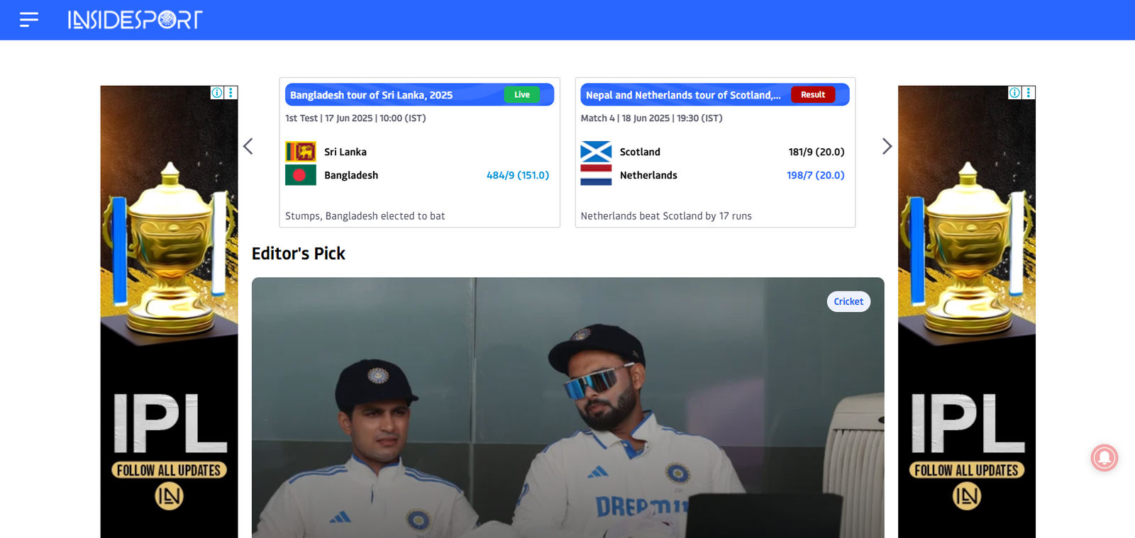 InsideSport News Website