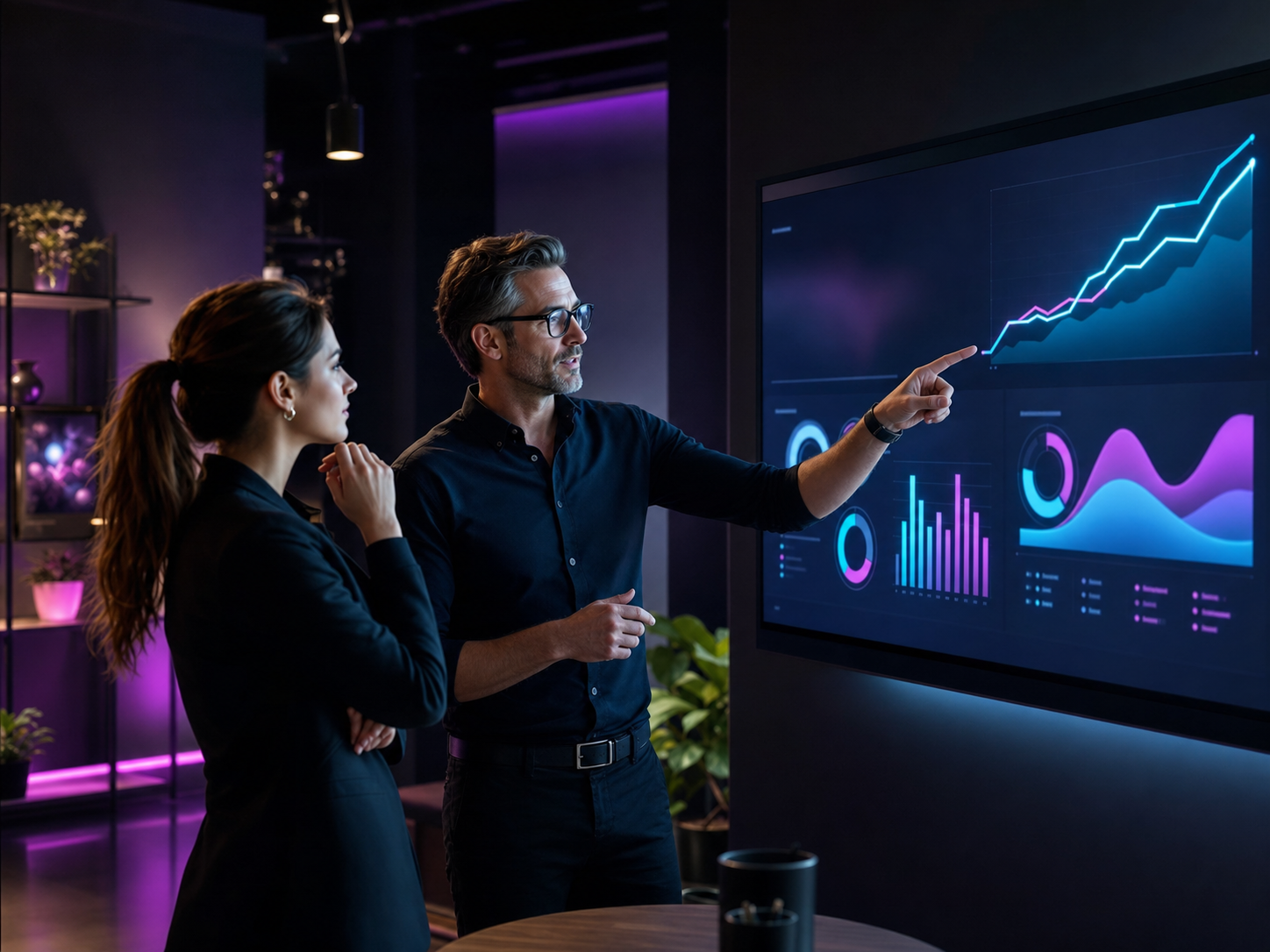 R2N Media digital strategists reviewing business growth and campaign performance